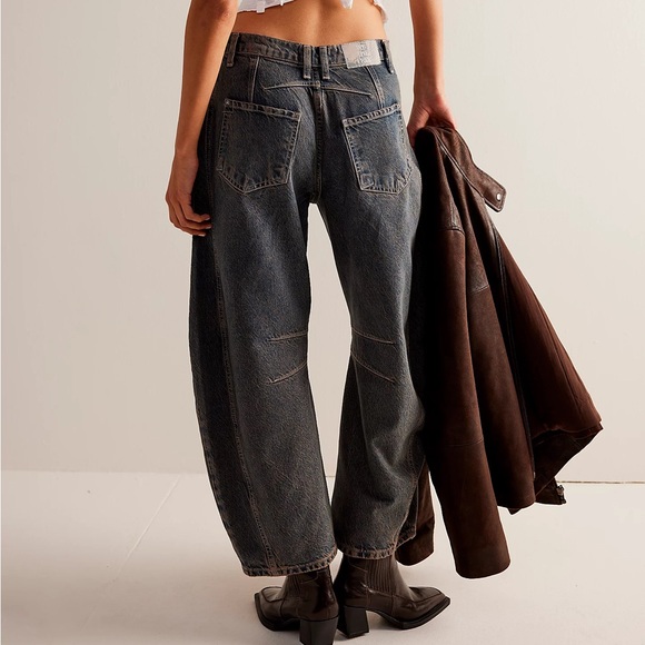 We The Free Denim - High-Rise Relaxed Wide-Leg Jeans in Washed Black